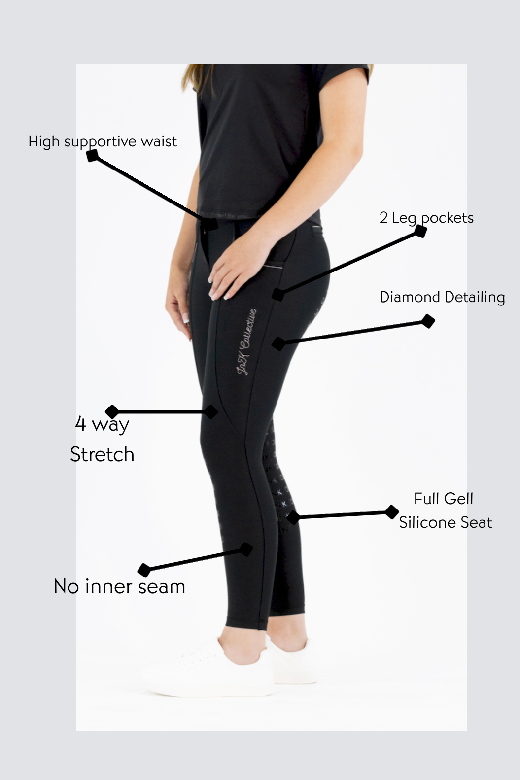 Diamond Hybrid Tights-Black
