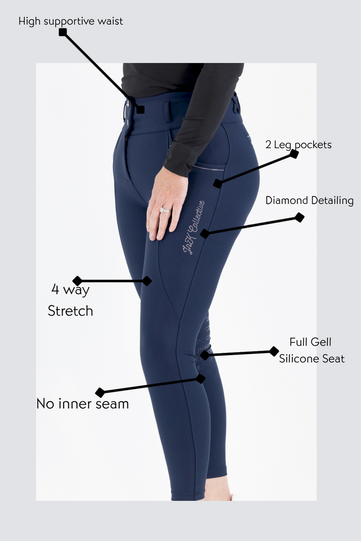 Diamond Hybrid Tights-Navy