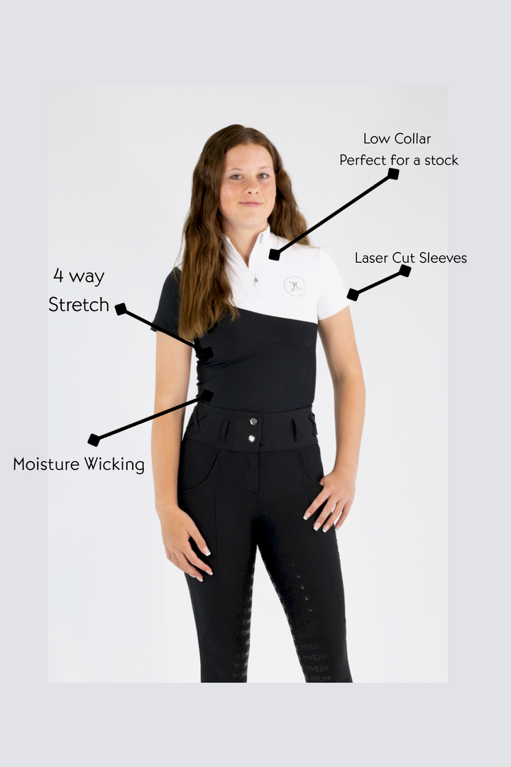 Elite Short Sleeve-Snow White and Black