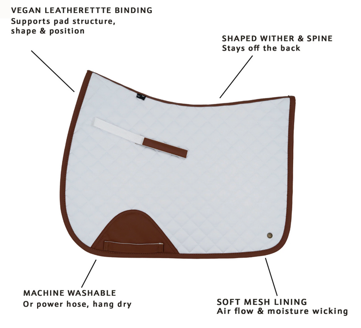 Sixteen Cypress Dressage Pad, Black & Cognac
