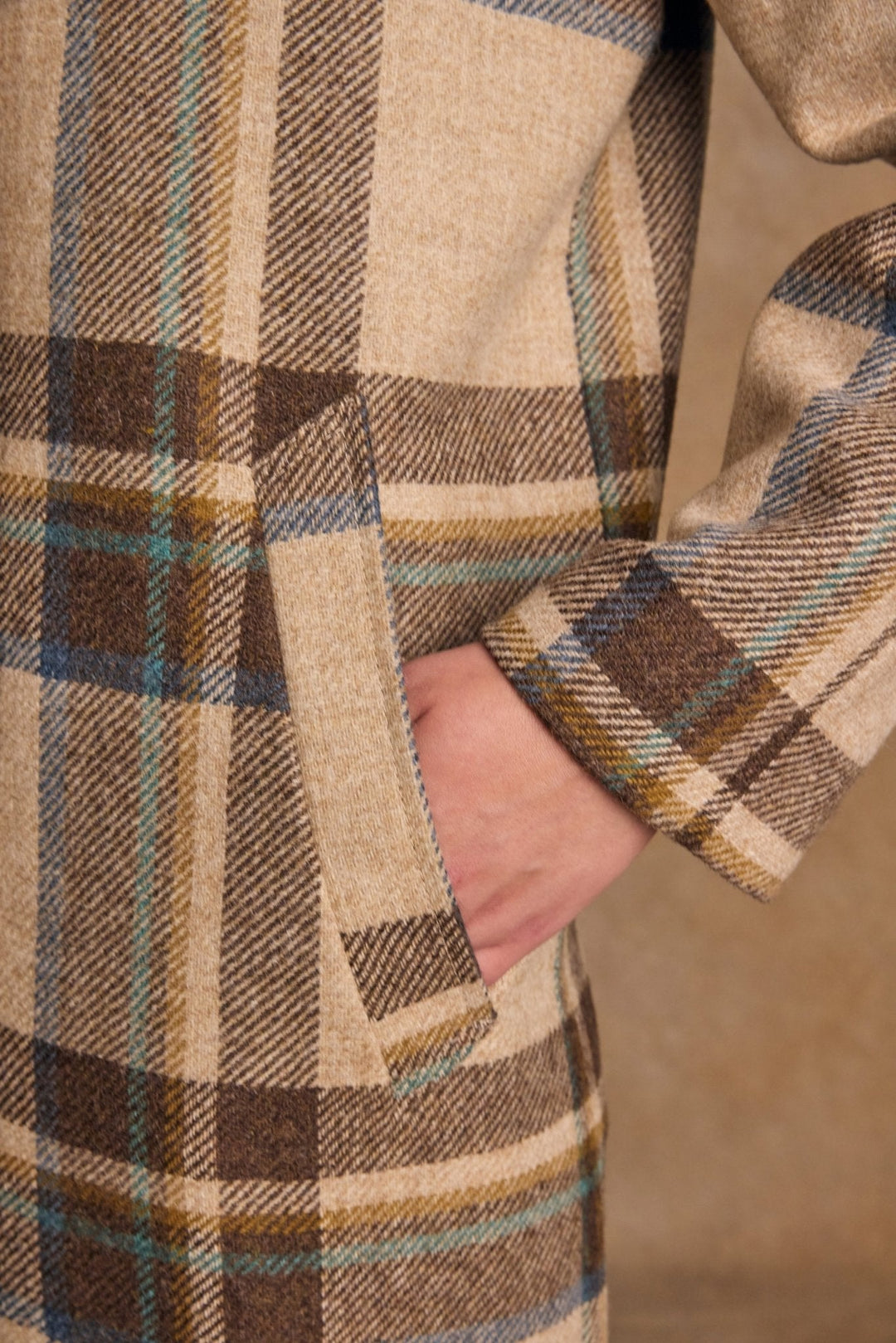 Jack Murphy Ireland - Shauna Tweed Coat - Cream Block Check - Tweed