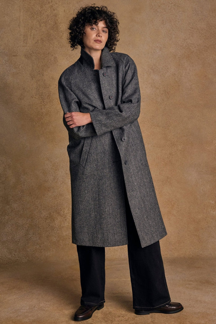 Jack Murphy Ireland - Shauna Tweed Coat - Grey Herringbone - Tweed