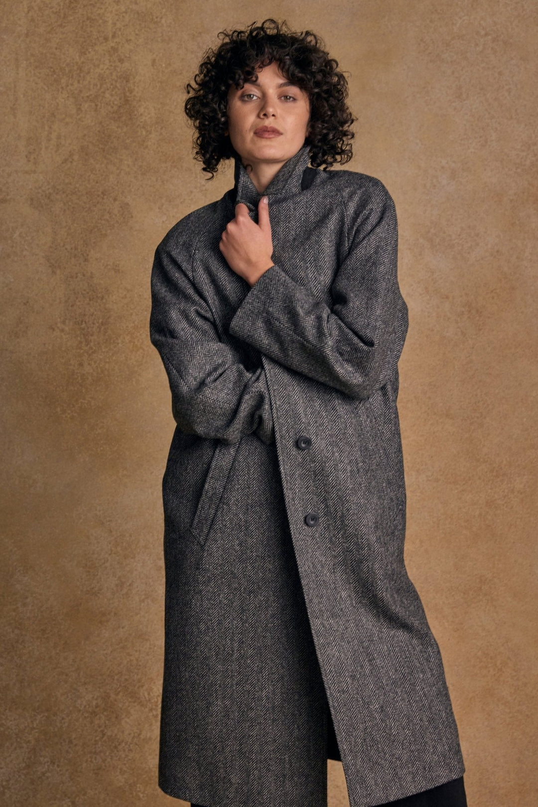 Jack Murphy Ireland - Shauna Tweed Coat - Grey Herringbone - Tweed