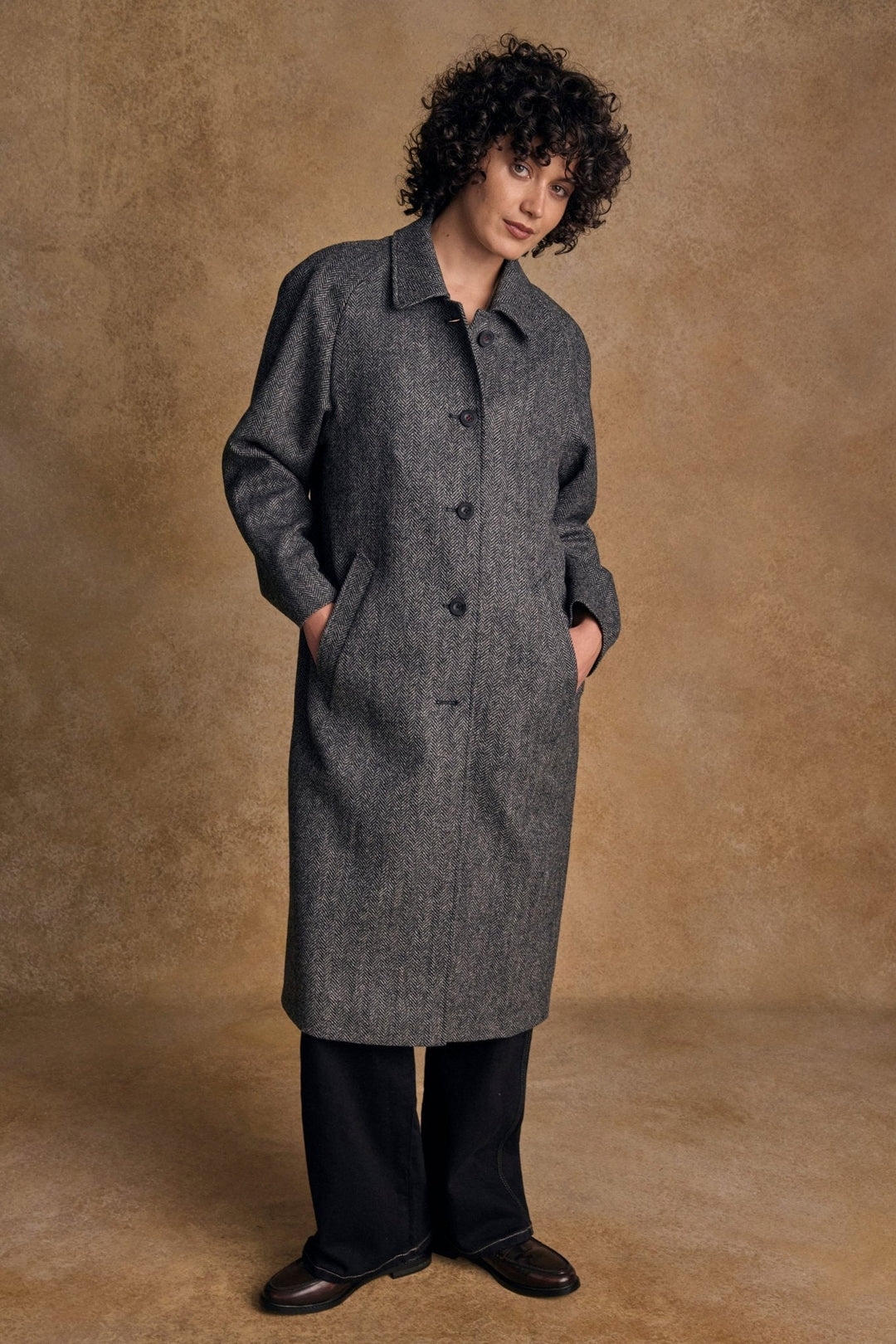 Jack Murphy Ireland - Shauna Tweed Coat - Grey Herringbone - Tweed