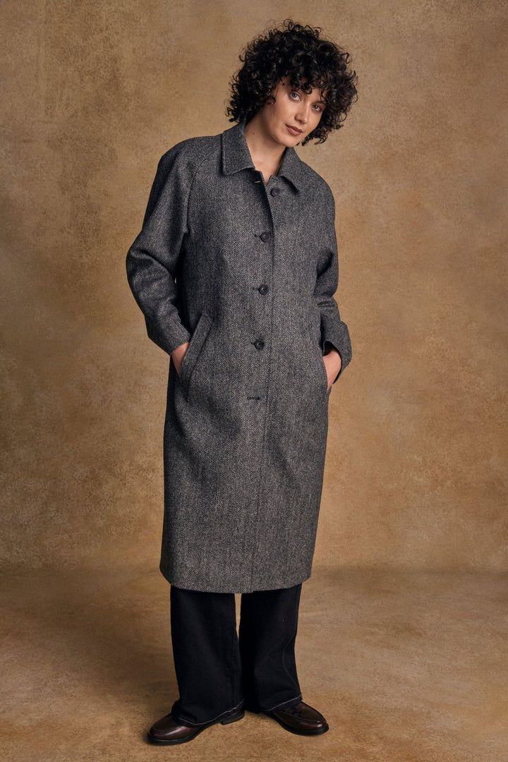 Jack Murphy Ireland - Shauna Tweed Coat - Grey Herringbone - Tweed