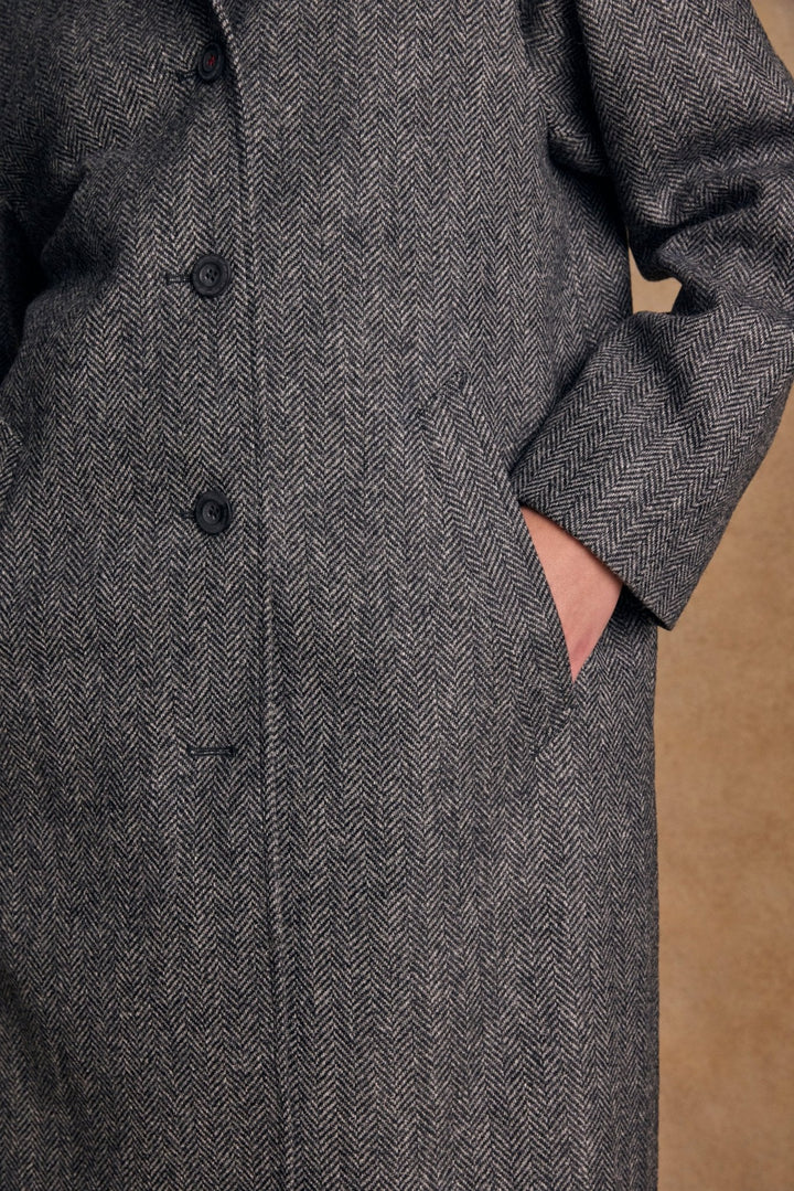 Jack Murphy Ireland - Shauna Tweed Coat - Grey Herringbone - Tweed