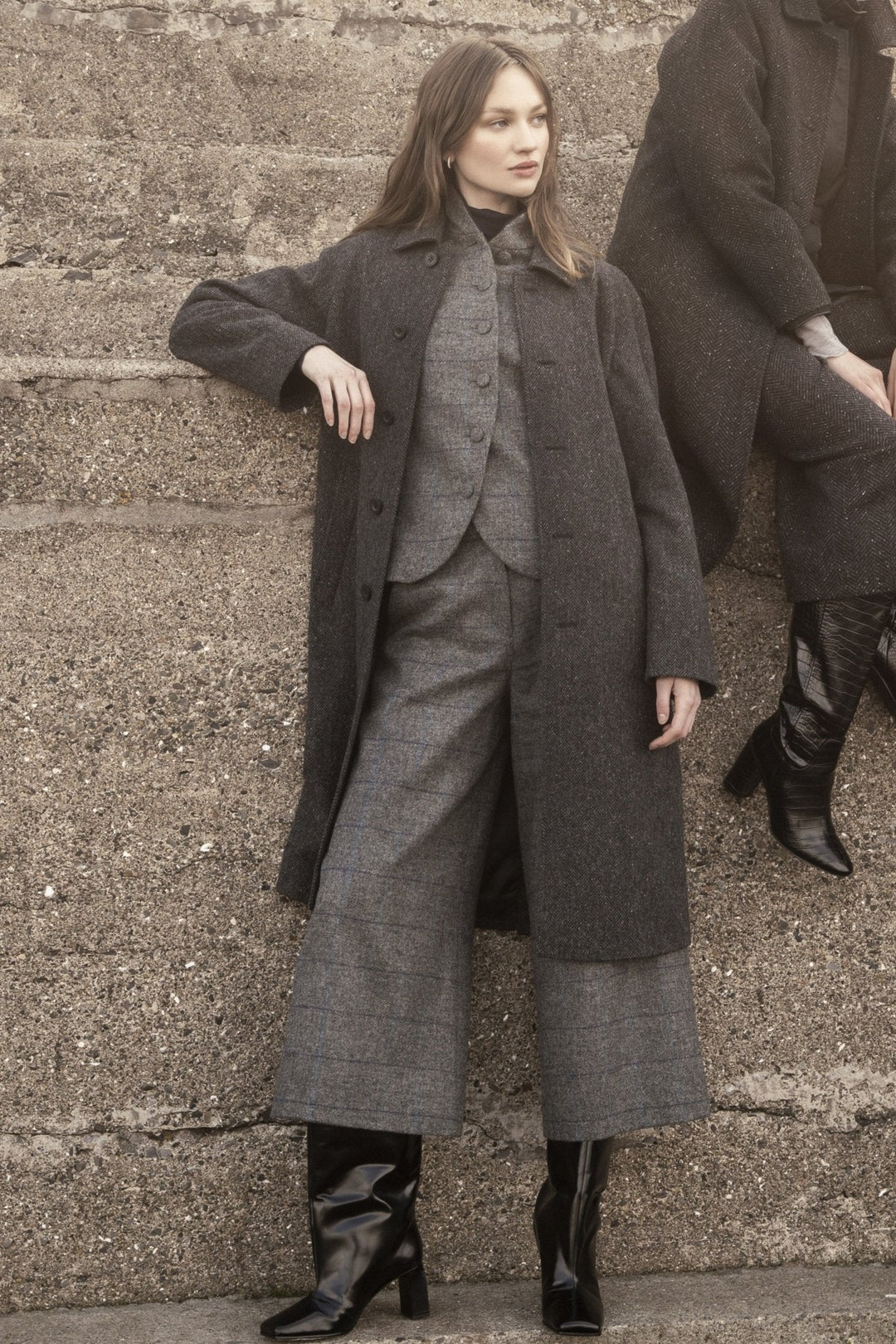 Jack Murphy Ireland - Enya Tweed Culottes - Grey Check - Tweed