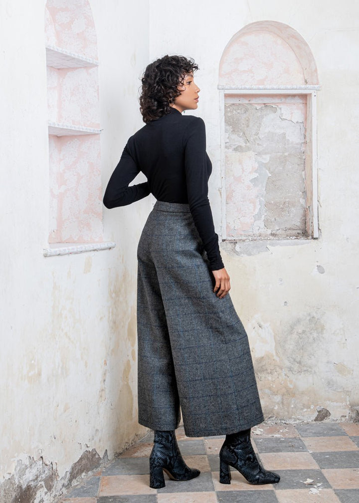 Jack Murphy Ireland - Enya Tweed Culottes - Grey Check - Tweed