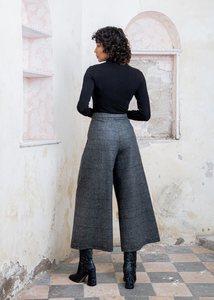 Jack Murphy Ireland - Enya Tweed Culottes - Grey Check - Tweed