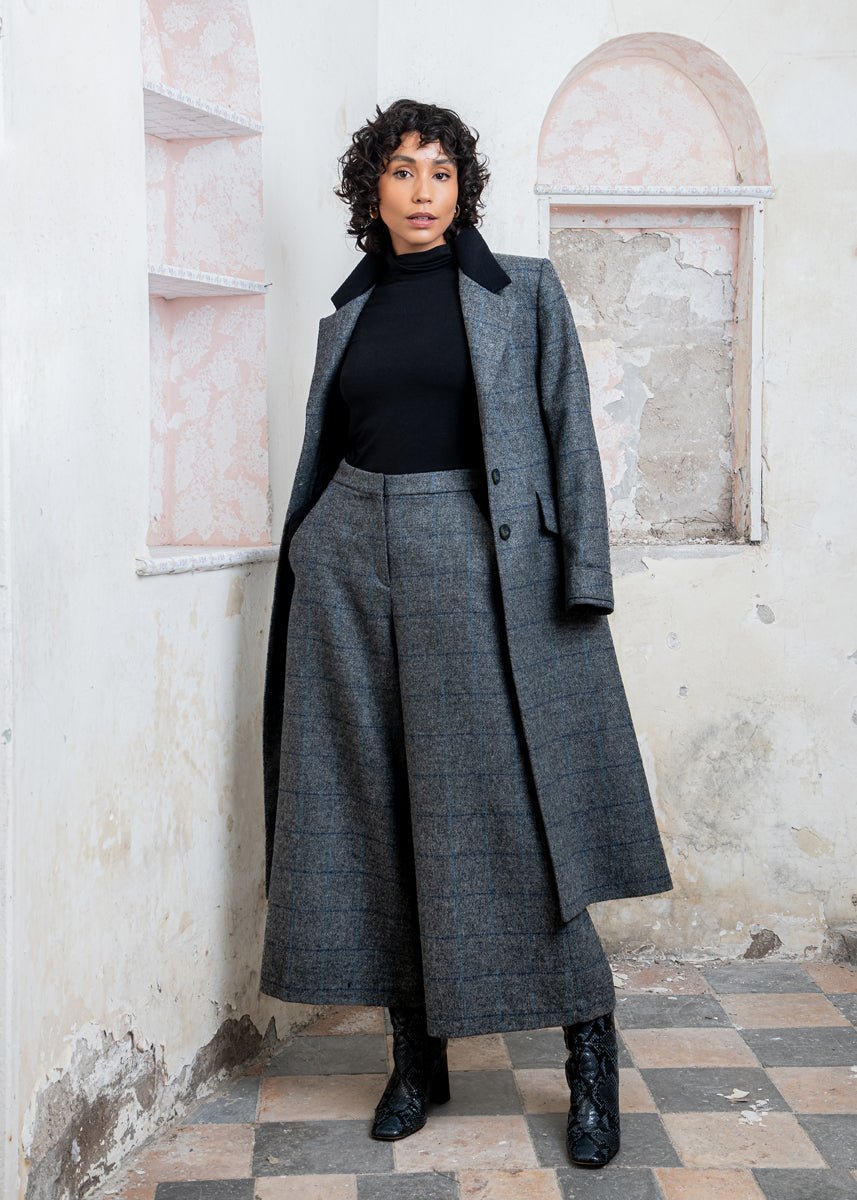 Jack Murphy Ireland - Enya Tweed Culottes - Grey Check - Tweed