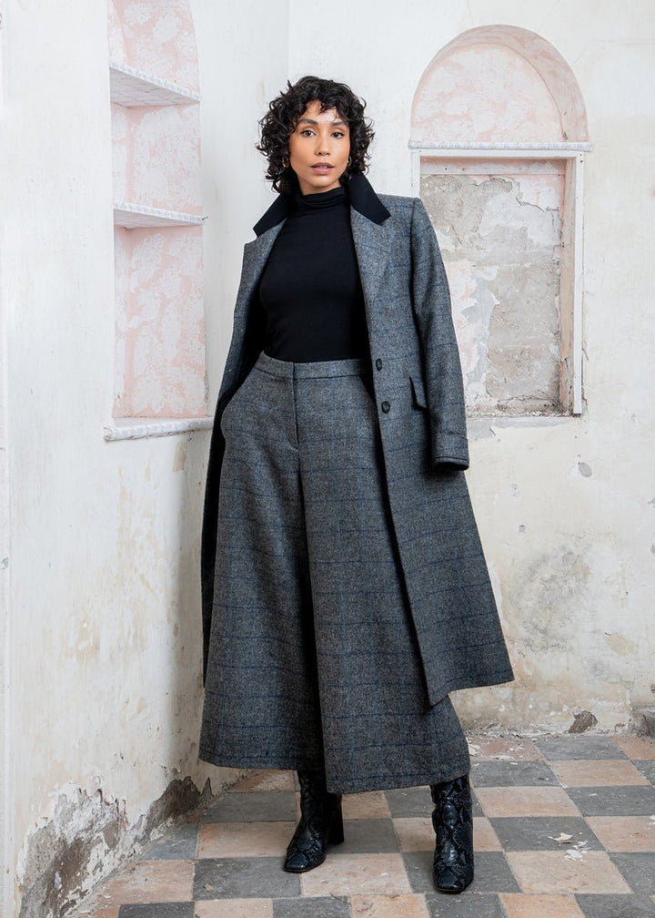 Jack Murphy Ireland - Enya Tweed Culottes - Grey Check - Tweed
