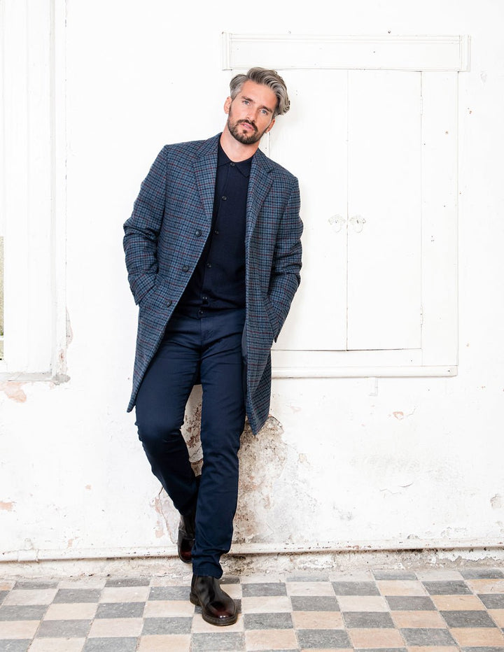 Jack Murphy Ireland - Owen Tweed Coat - Navy Hacking Check - Tweed
