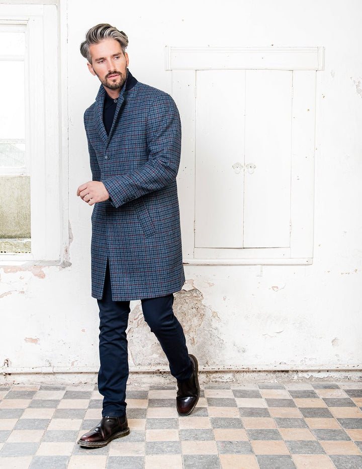 Jack Murphy Ireland - Owen Tweed Coat - Navy Hacking Check - Tweed