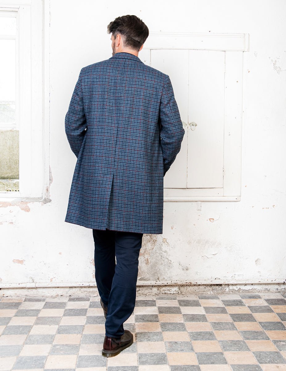 Jack Murphy Ireland - Owen Tweed Coat - Navy Hacking Check - Tweed