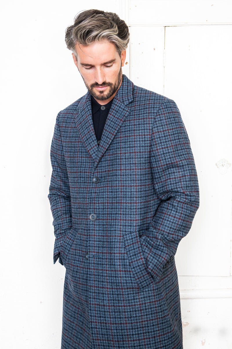 Jack Murphy Ireland - Owen Tweed Coat - Navy Hacking Check - Tweed