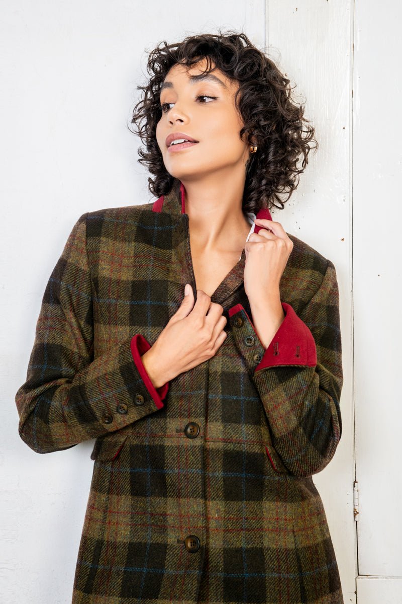 Jack Murphy Ireland - Pamela Tweed Coat - Auburn Check - Tweed