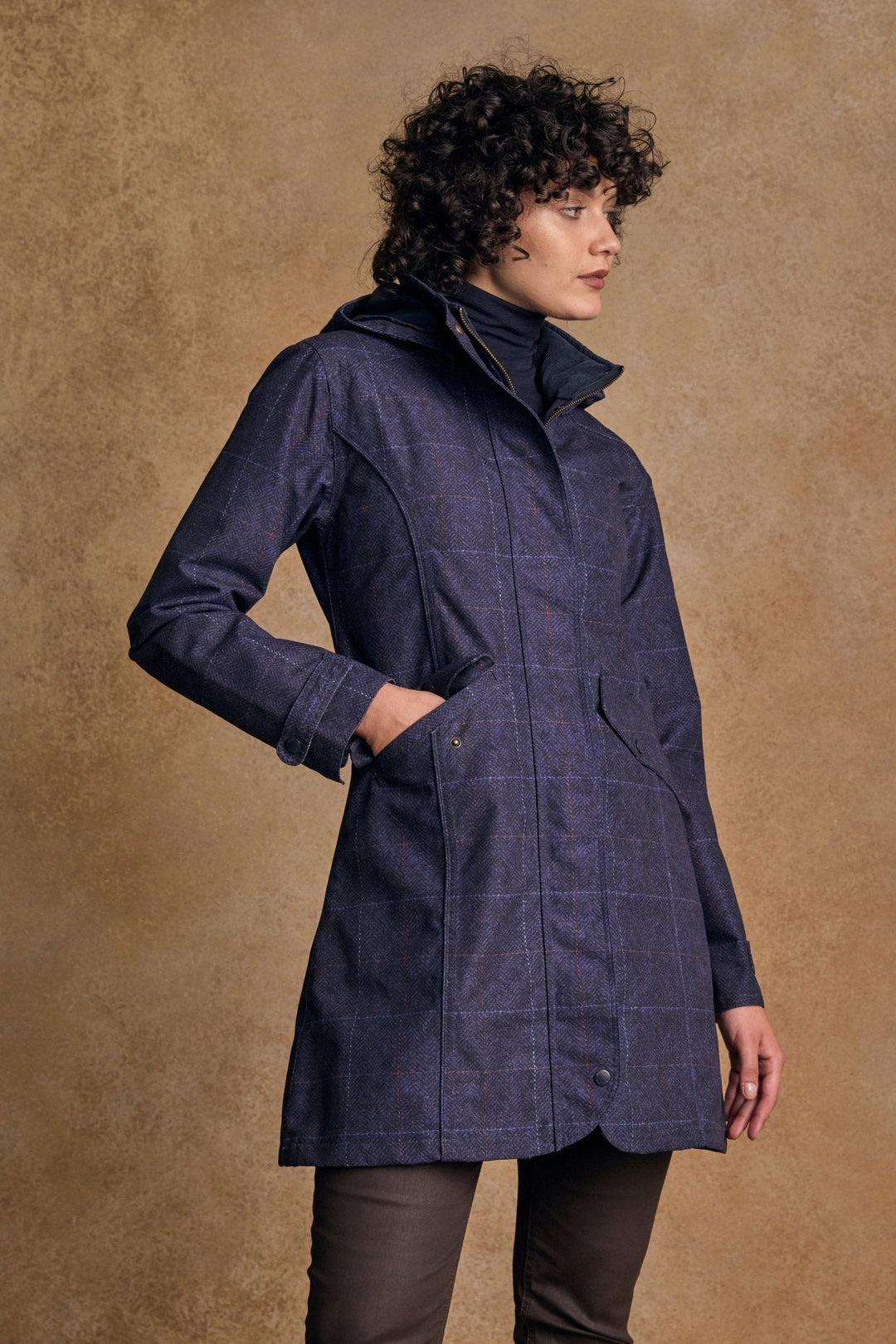 Jack Murphy Ireland - Sophia Waterproof Jacket - Navy Windowpane - Waterproof