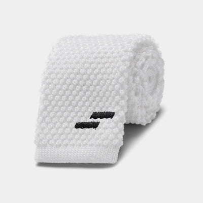 Men's Knitted Competition Tie: White - Ties & Stocks by Struck Apparel
