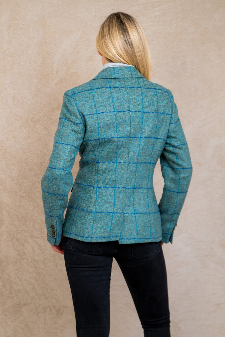 Jack Murphy Ireland - Tara Tweed Hacking Jacket - Light Teal Check - Tweed