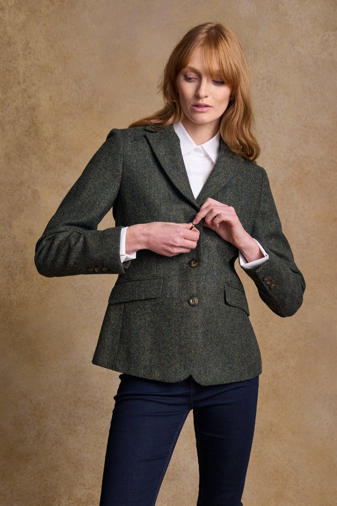 Jack Murphy Ireland - Tara Tweed Hacking Jacket - Green Fields - Tweed