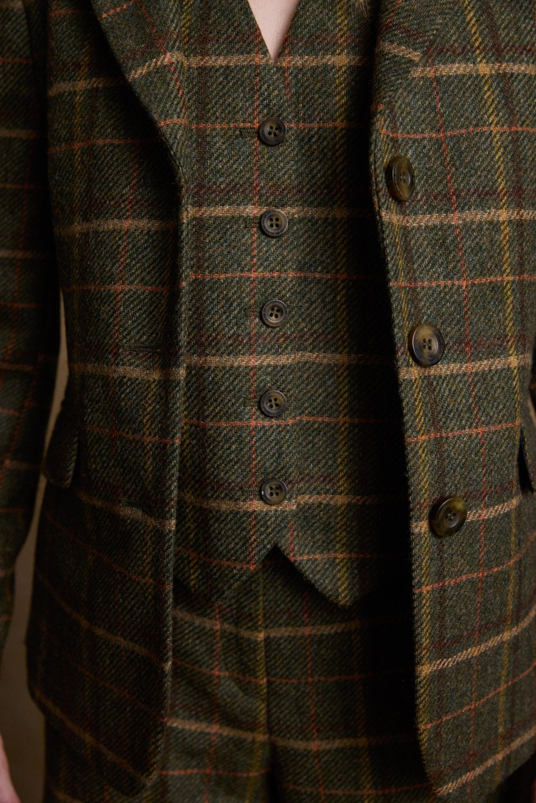 Jack Murphy Ireland - Heidi Tweed Waistcoat - Country Green Check - Tweed
