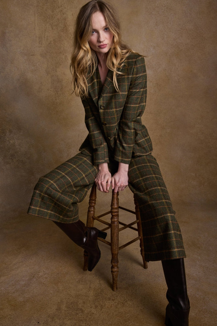 Jack Murphy Ireland - Tara Tweed Hacking Jacket - Green Country Check - Tweed