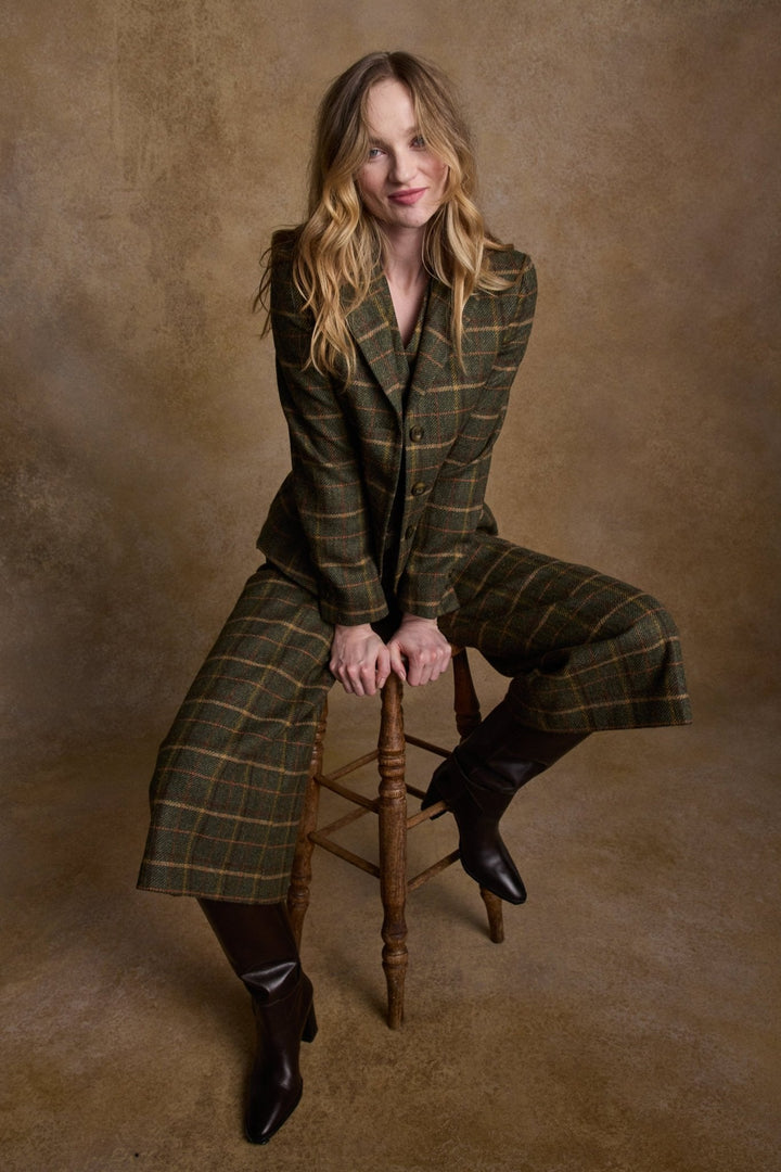 Jack Murphy Ireland - Tara Tweed Hacking Jacket - Green Country Check - Tweed
