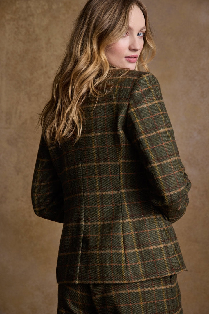 Jack Murphy Ireland - Tara Tweed Hacking Jacket - Green Country Check - Tweed