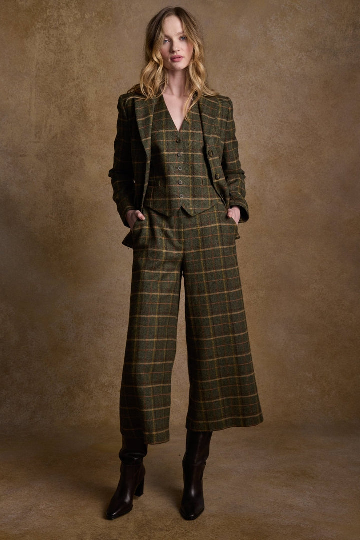 Jack Murphy Ireland - Heidi Tweed Waistcoat - Country Green Check - Tweed
