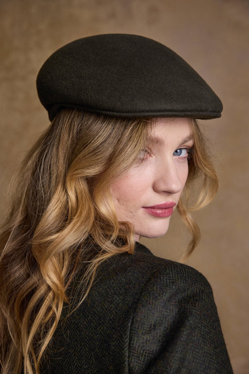 Jack Murphy Ireland - Galway Felt Flat Cap - Olive - Hats