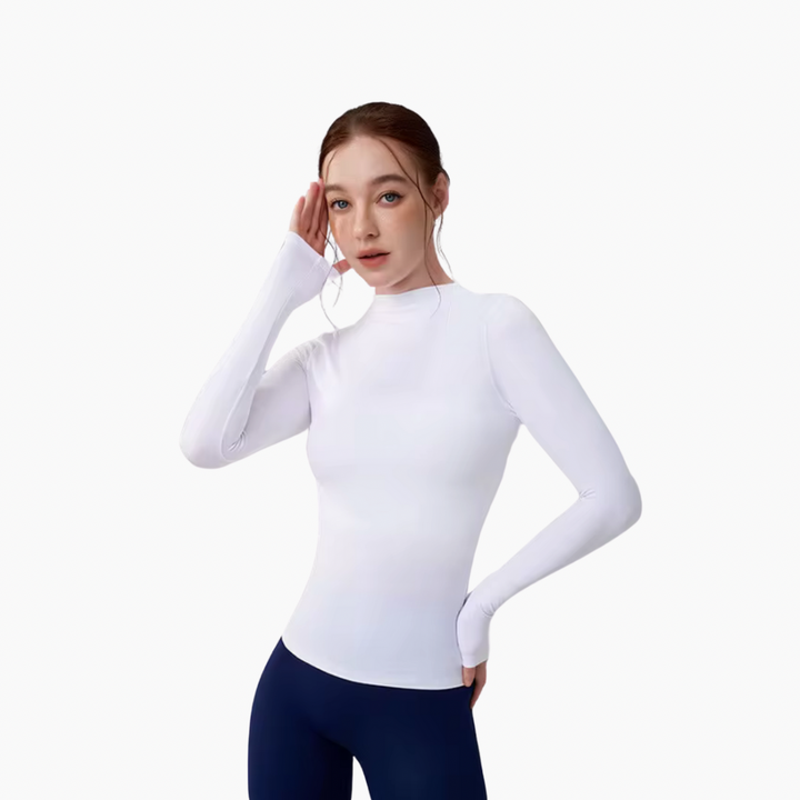 Laura Mock Neck in White