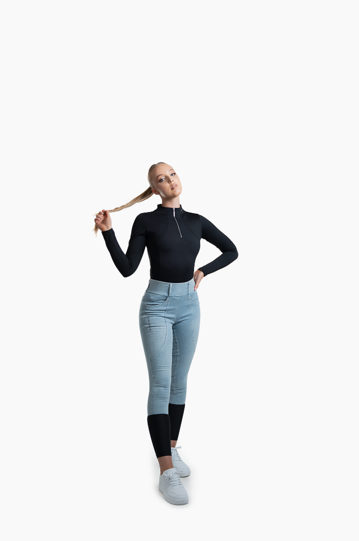 Lottie Denim Tights in Light