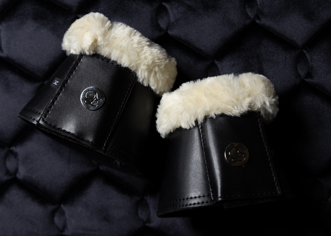 Black Fleece/Leather Bell Boots