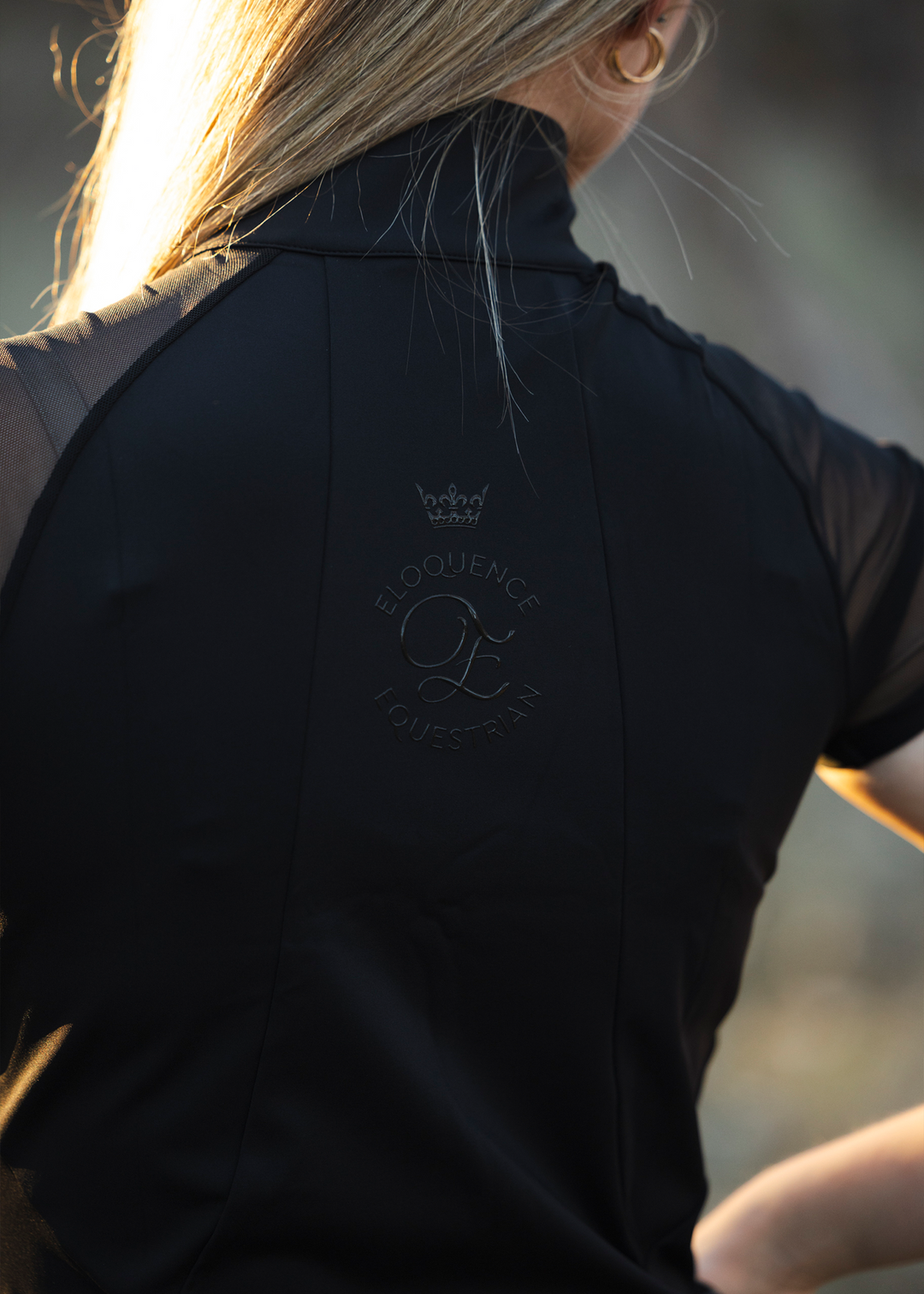 Black 'Daisy' Short Sleeve Riding Top