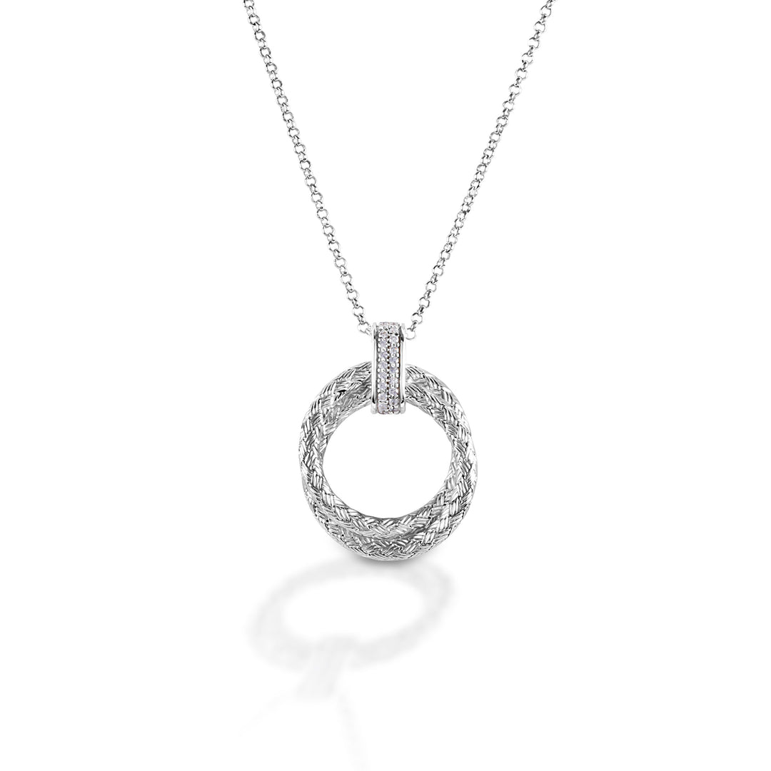 Kelly Herd Clear Rope Pendant - Sterling Silver