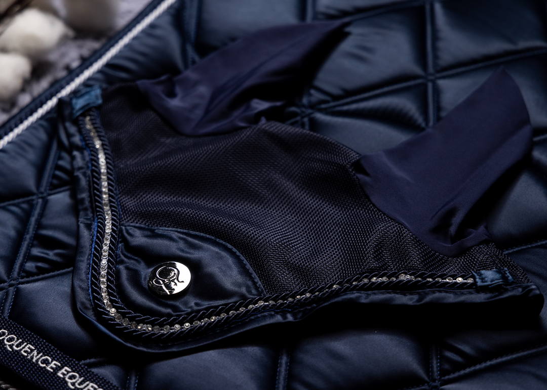 'The Prince' Navy Crystal Ear Bonnet