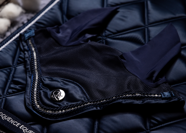 'The Prince' Navy Crystal Ear Bonnet