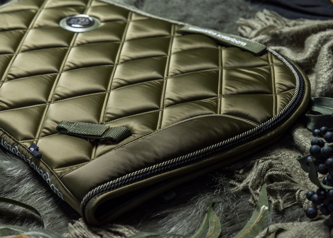 'The Majesty' Deep Olive Jump Saddle Pad - Saddle Pads by Eloquence Equestrian - view 5
