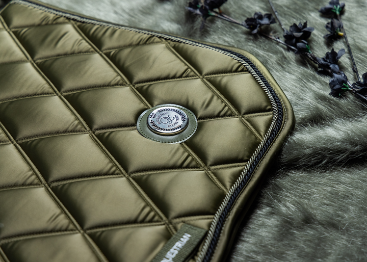 'The Majesty' Deep Olive Jump Saddle Pad - Saddle Pads by Eloquence Equestrian - view 3
