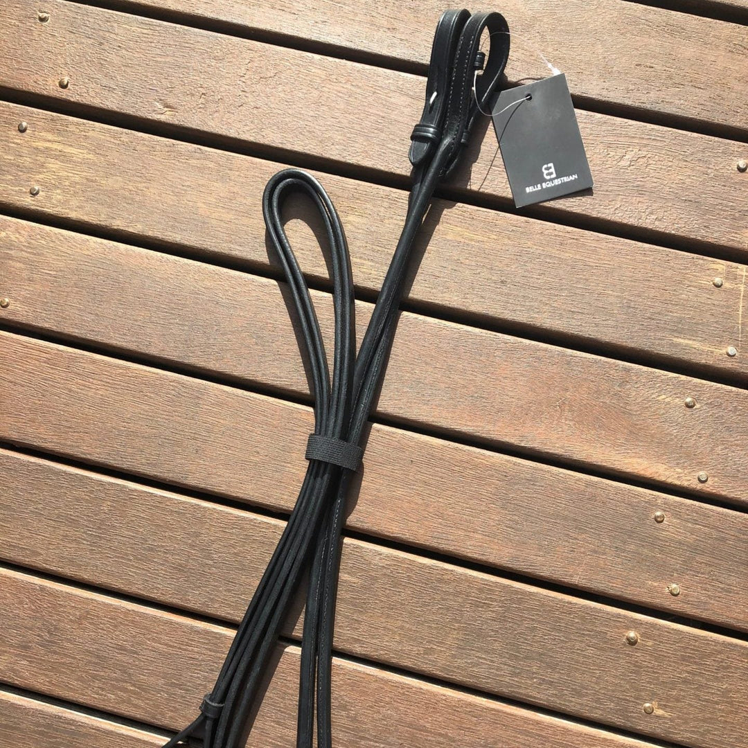 Belle Curb Rolled Non-Patent Leather Reins