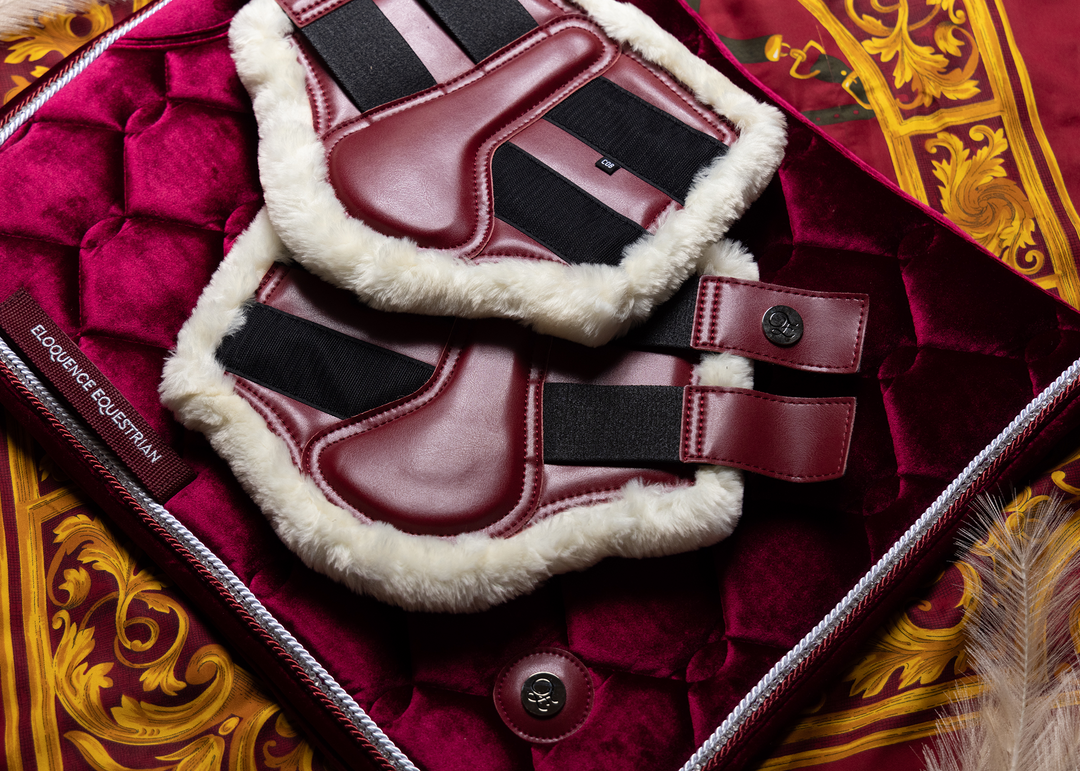 'The Empress' Ruby Red Fleece Tendon Boots