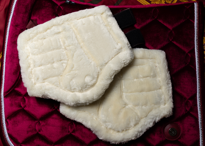 'The Empress' Ruby Red Fleece Tendon Boots