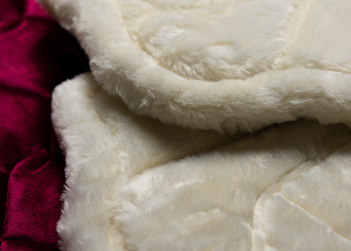 'The Empress' Ruby Red Fleece Tendon Boots