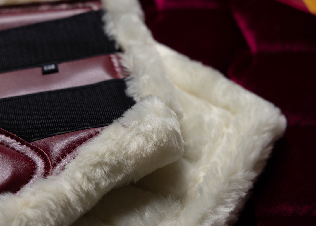 'The Empress' Ruby Red Fleece Tendon Boots