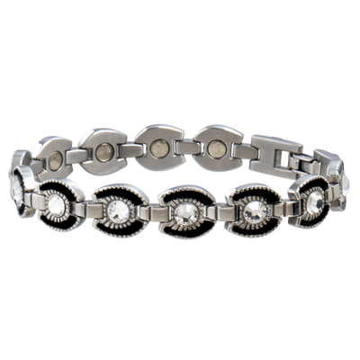 Sabona Ladies Gem Black Horseshoe Bracelet