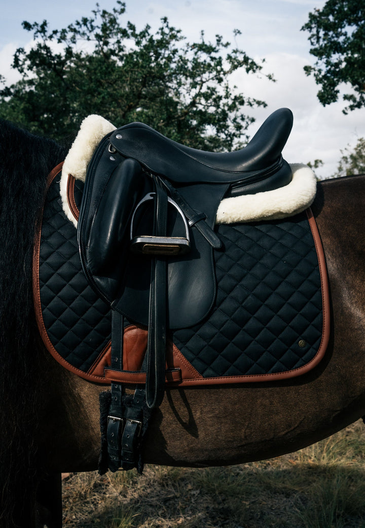 Sixteen Cypress Dressage Pad, Black & Cognac