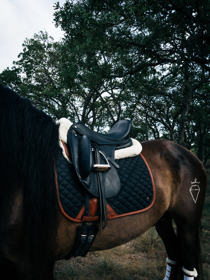 Sixteen Cypress Dressage Pad, Black & Cognac